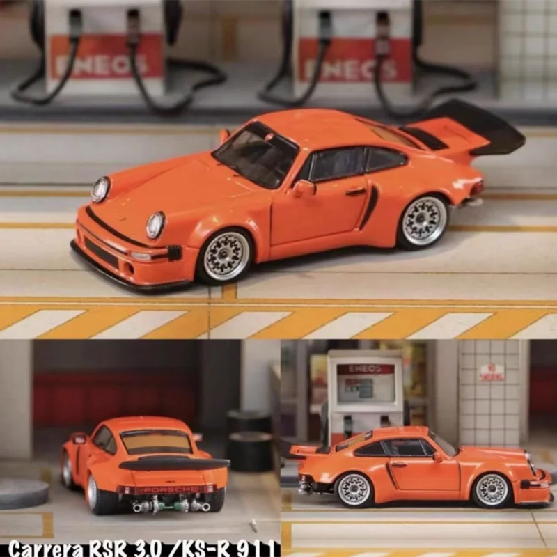 

SW 1:64 Scale KS-R 911 Orange Carrera RSR 3.0 Simulation Alloy Car Model Static Collection Classic Toy