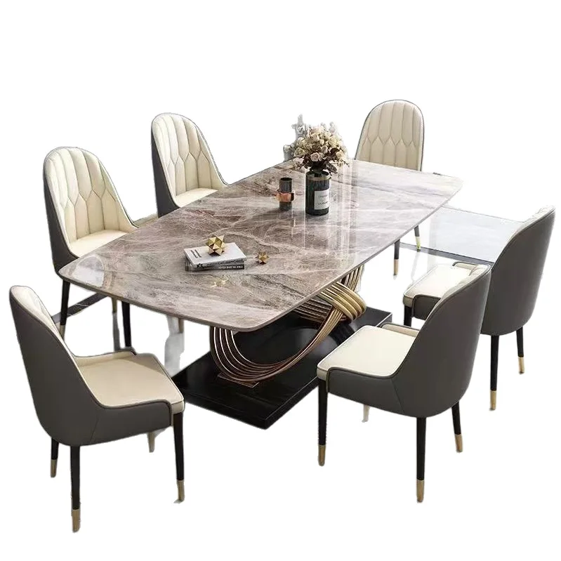 Slate household living room high-end rectangular small apartment eating table