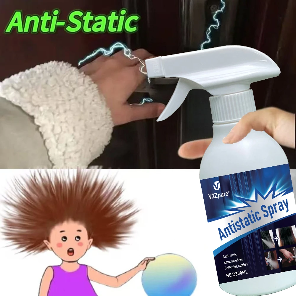 Anti-Static Spray for Clothes Hair, Wrinkle Release for Sweaters, Coats, Fabrics, Soften & Smoothing Fabric Care Static Removal