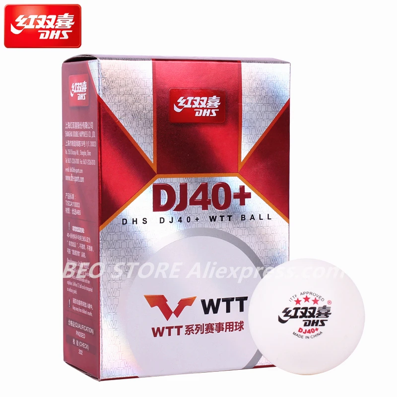 DHS DJ40+ 3-Star TOKYO Games WTT Competition ITTF 3 Star D40+ Table Tennis Ball Plastic ABS DHS Ping Pong Balls