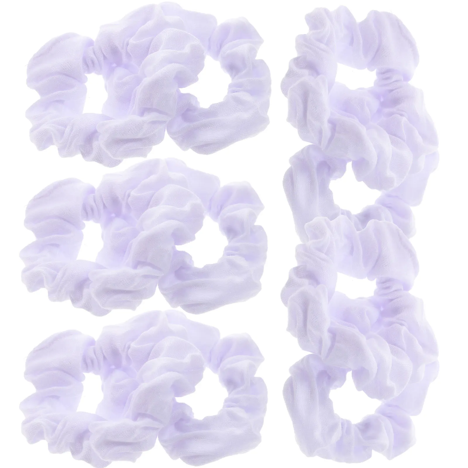 

10pcs White Elastic Hair Bands Comfortable Cloth Ponytail Ties for Thick Thin Curly Straight Hair Daily Party Use