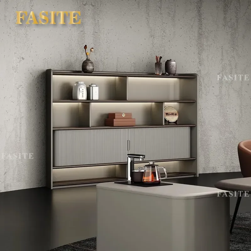 For Light Luxury Office Background Wall File Cabinet Storage Meeting Room Tea Cabinet Modern Design Space Saving