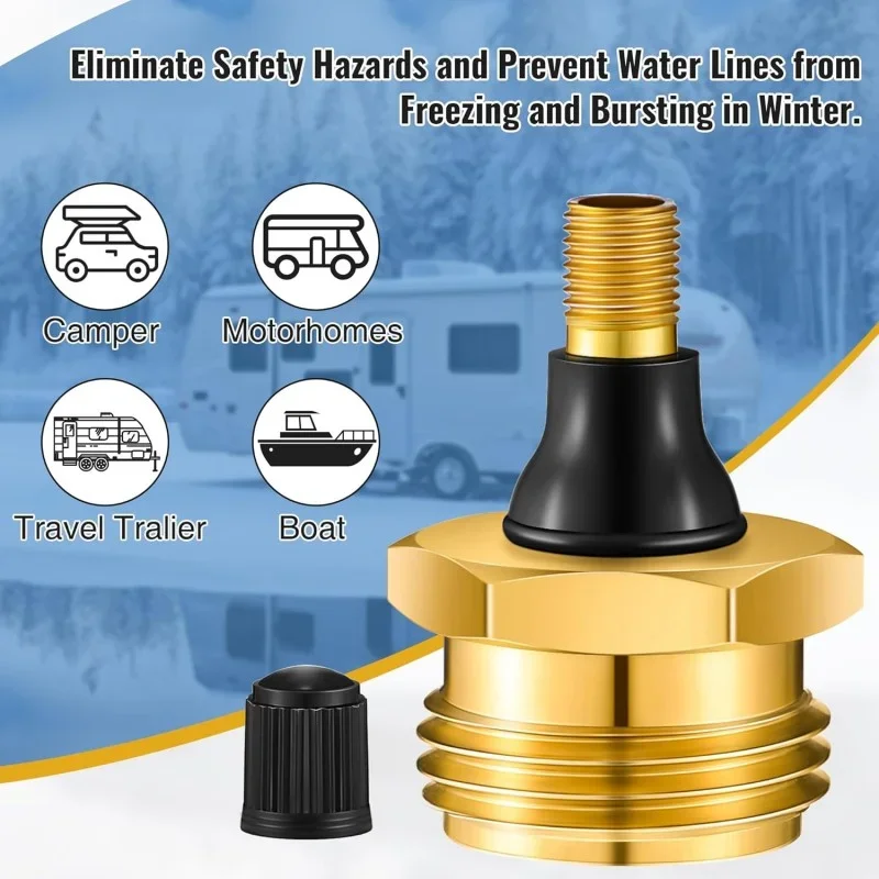 RV Brass Blow Out Plug Essential RV Winterizing Tool-Heavy-Duty Brass Construction Helps Clear Your Water Lines RV Accessories