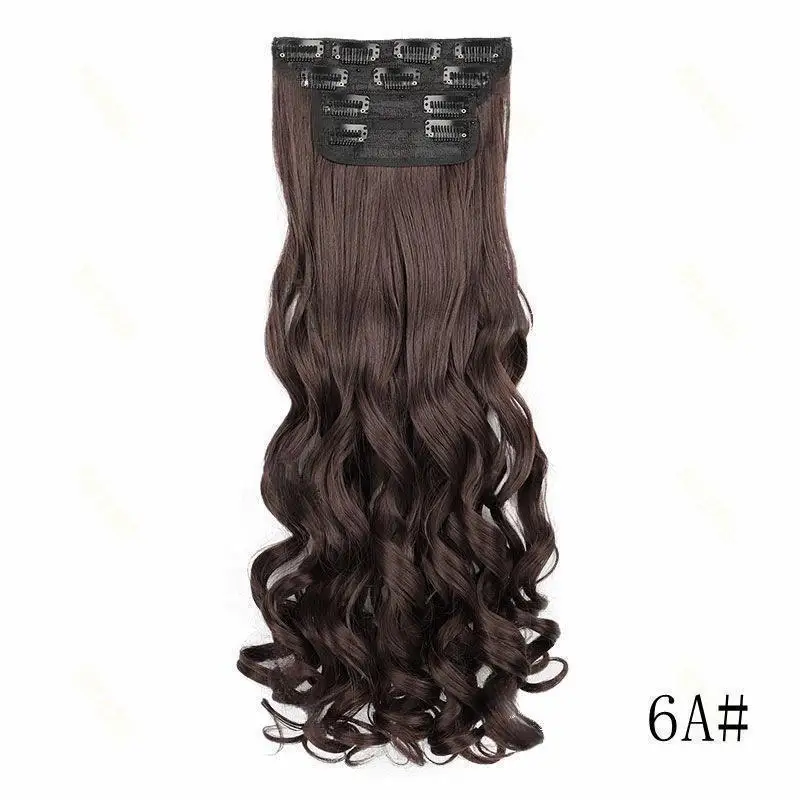 4PCS Clip in Hair Extensions Synthetic Retro Wavy Ponytail 20 Inch Princess Curly Hair Tail Natural Blends Well False Hairpieces