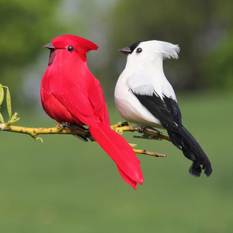 Plumas de simulación de pájaros, modelos de espuma Artificial falsa, Animal de boda, Navidad, decoración en miniatura, adorno para el jardín del hogar, 1 unidad