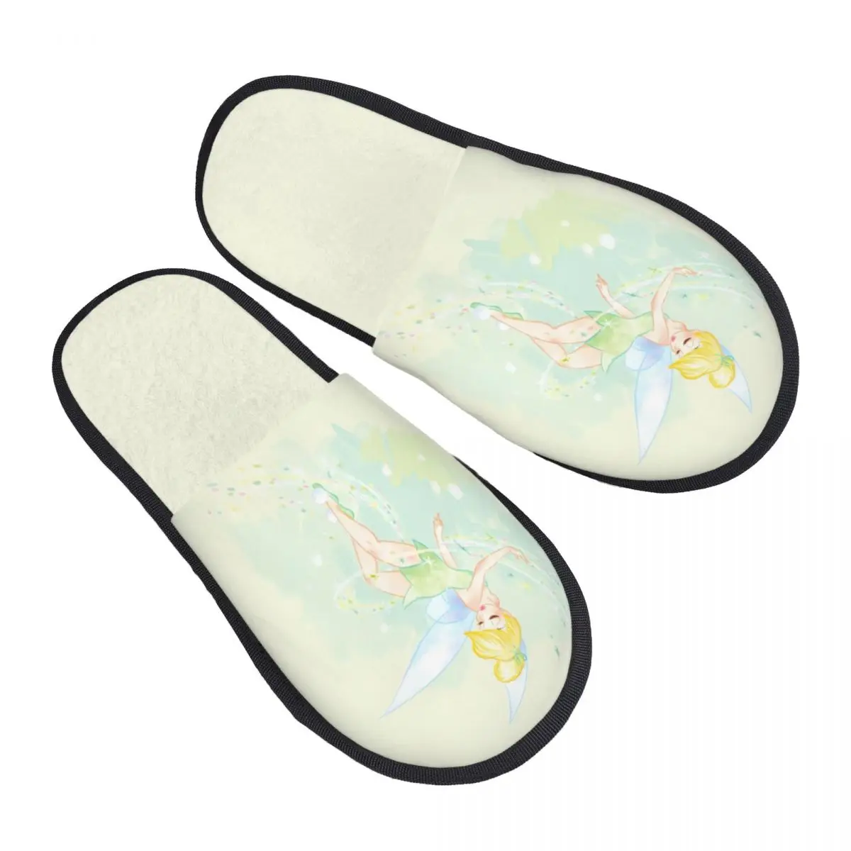

Custom Tinker Bell House Slippers Women Cozy Memory Foam Cartoons Slip On Bedroom Slipper Shoes