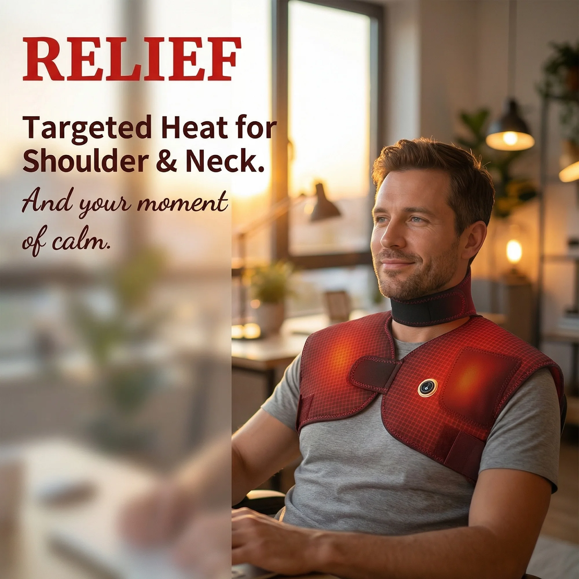 Electric Heating Pad for Neck Shoulders and Back Heating Vest for Men Women Charging Camping Traveling Winter Body Warm Clothes