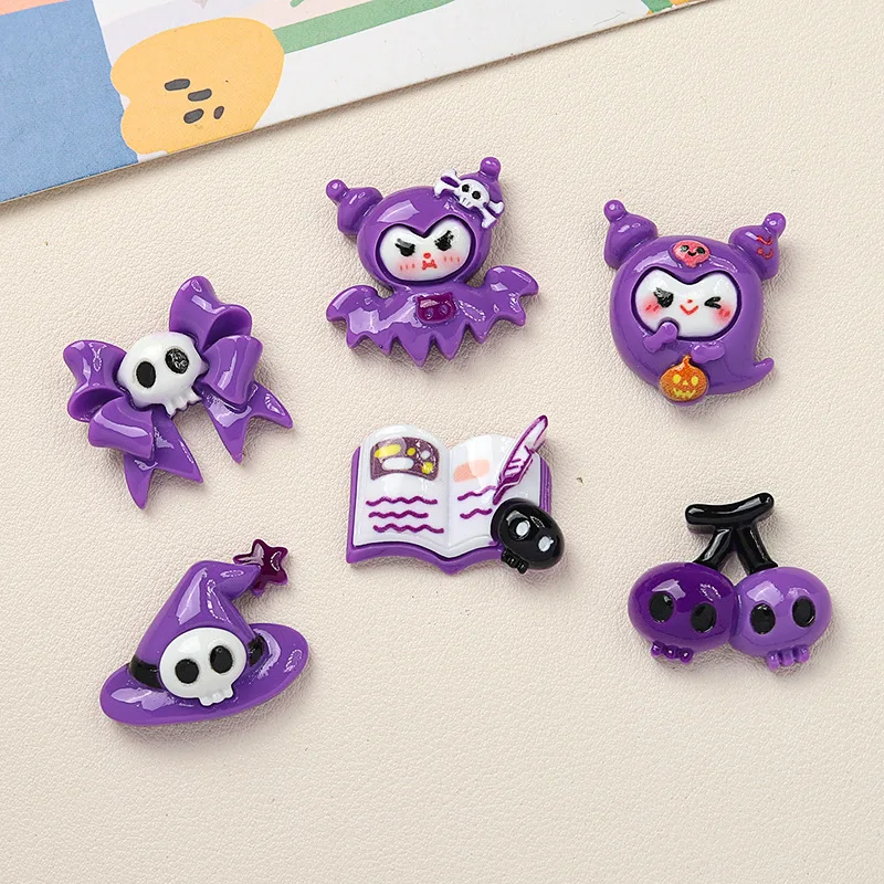 Sanrio cartoon diy resin accessories jewelry wholesale kuromi handmade mobile phone case patch shoe buckle accessories Halloween