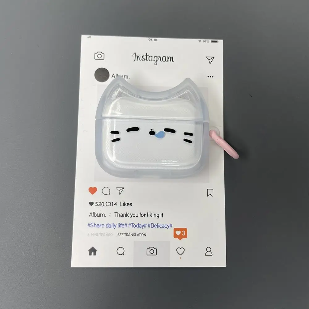Anti-queda gato sonolento fone de ouvido caso à prova de poeira à prova de choque caso protetor anti-risco para airpods 4 3 2 1/ pro/pro2