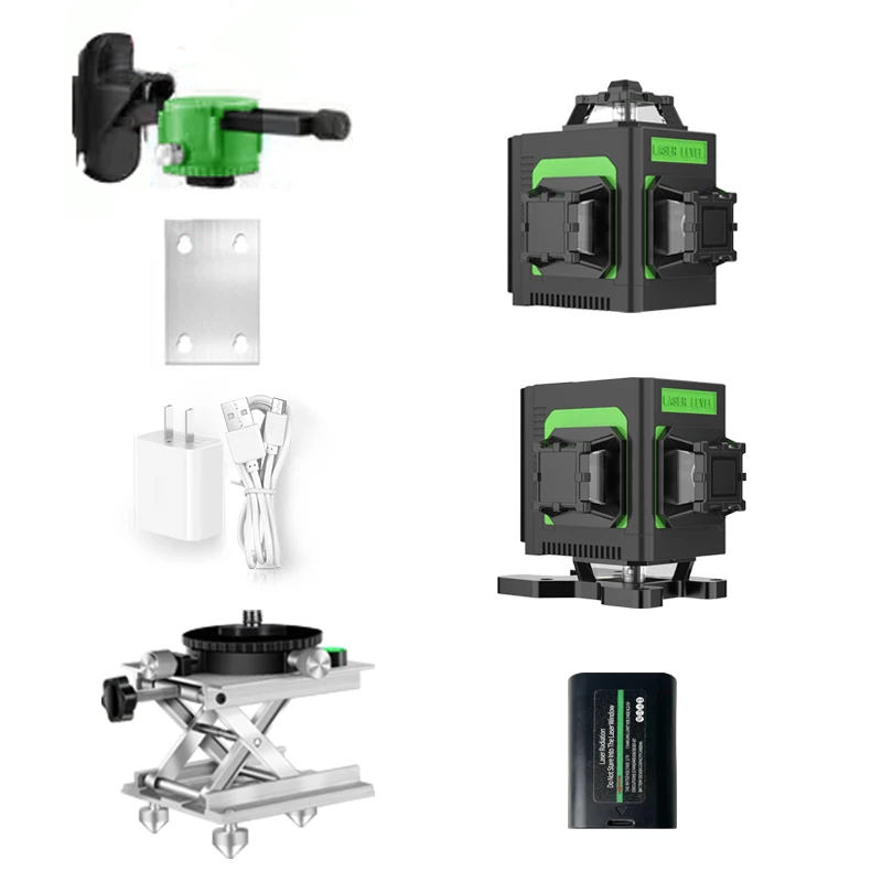 Lazer Level 12-Line Green Beam Laser Cross Self-Leveling 3D Rotary Construction Tool Industrial 360 Degree Nivel Laser Level
