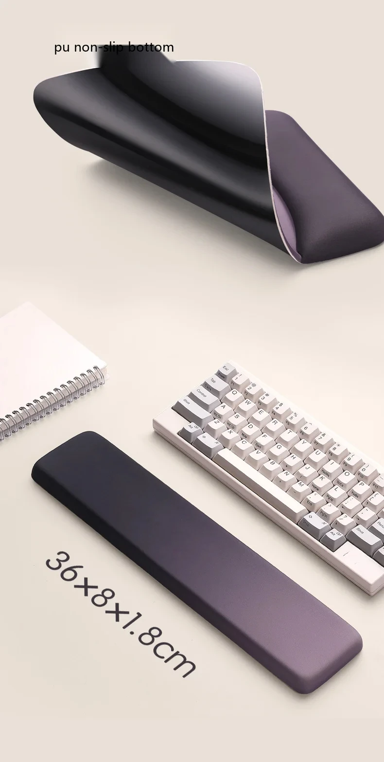 Quadratisches Silikon-Handgelenkauflage-Mauspad, ergonomische Schreibtischunterlage für Büro und Gaming, 4 Farben mit Tastaturunterstützung – Detail 2