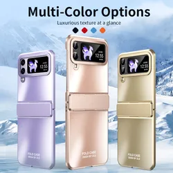 Luxury Plating Case For Samsung Galaxy Z Flip 7 8 6 5 5G ZFlip8 Protection Folding Shockproof Plastic Phone Cover Flip3 Flip4