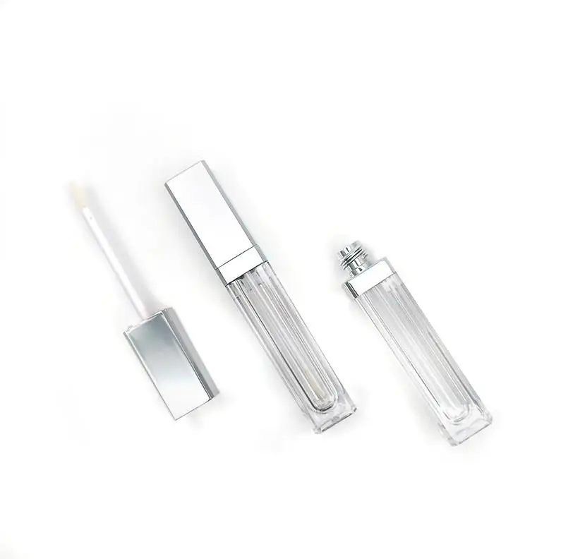 100Pcs 7ml Square Clear Lip Gloss Tubes Vials with Mirror LED Light Lip Glaze Tube Refillable Bottles DIY Cosmetic Container ni3