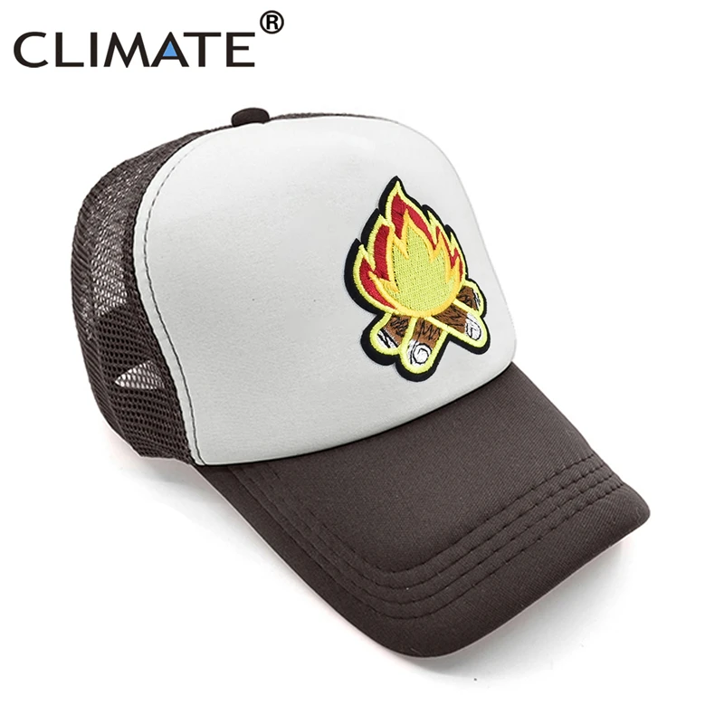 CLIMATE Campfire Camper Trucker Cap Camping Hiking Mesh Cool Cap for Outdoor  Baseball Cap Summer Camp Cool Mesh Caps Men