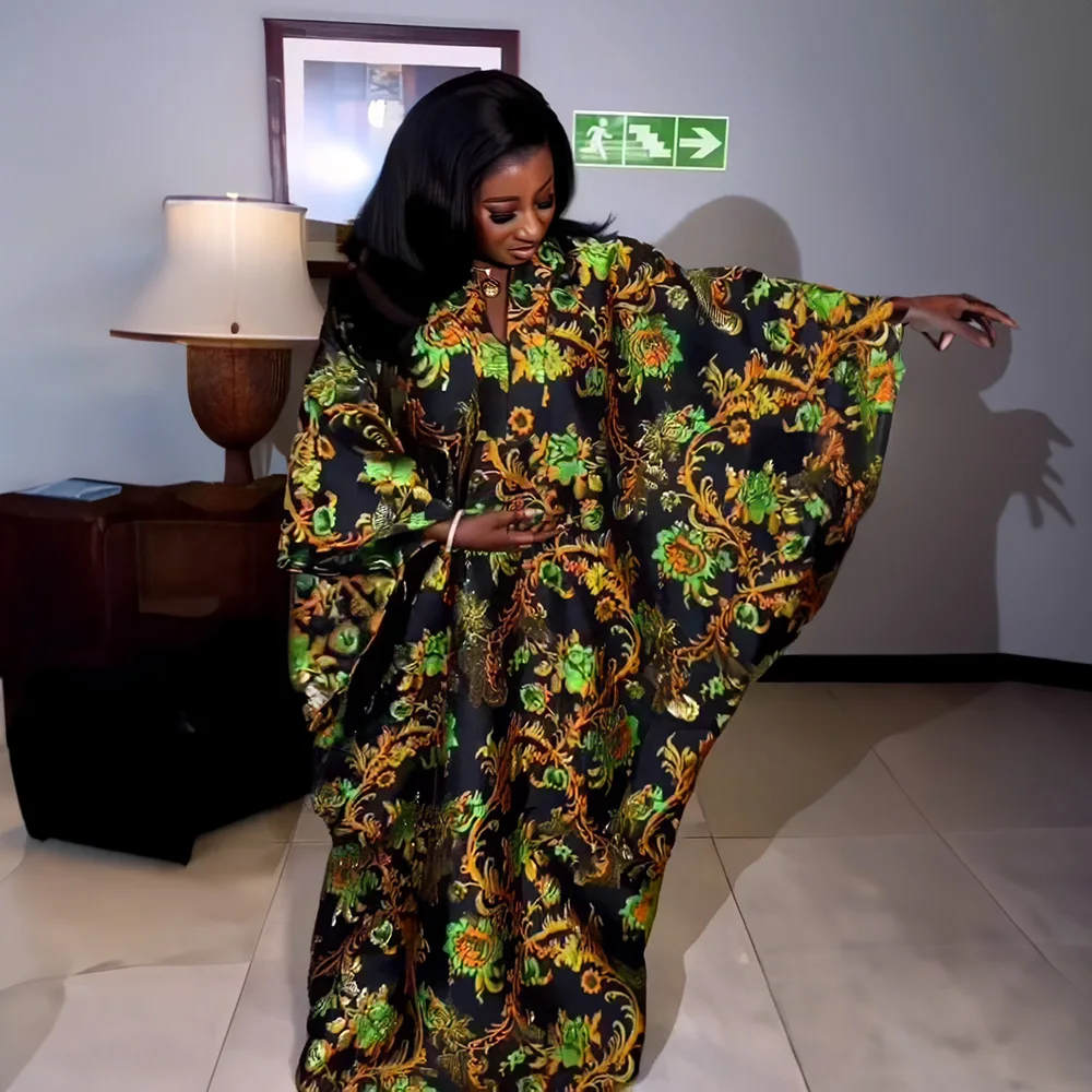 فستان أفريقي على الطراز الحديث عالي الجودة من قماش الجاكار الأفريقي ملابس نسائية أفريقية فضفاضة Dashiki