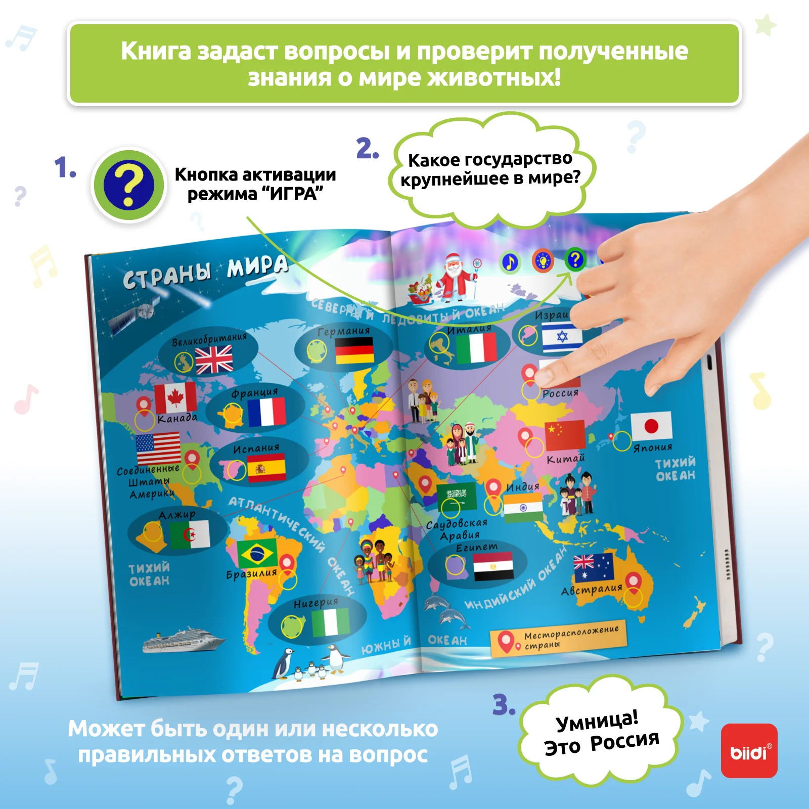 Biidi educational Montessori book for children book in Russian sound book for kid intelligence early education reading Audio book