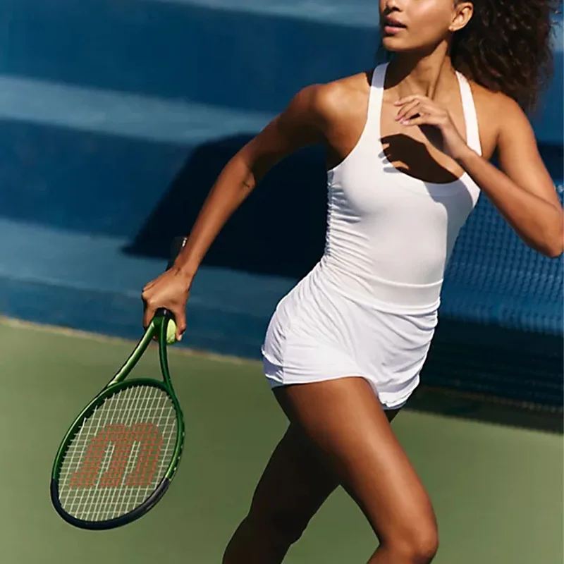 Ladies  Bottoming Sports One-piece Skirt with Chest Pad, Golf Yoga Tennis Skirt, Breathable and Quick-drying Sports Skirt