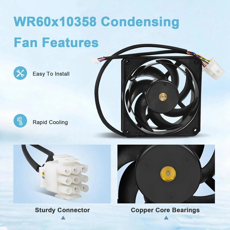 ABGR-WR60X10358 WR60X10339 Réfrigérateur Condenseur Ventilateur Pour Réfrigérateur GE GNE26GSDDSS GNE26GSDFSS GNE26GMDBES GNE26GGDBBB