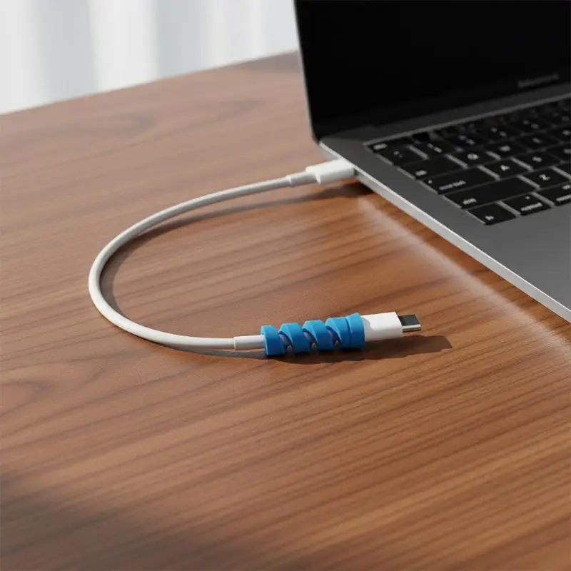 20PCS Spiral Silicone Cable Winder USB Wire Cover Cord Protector Saver Prevents Fraying for Phone Chargers Desktop Office