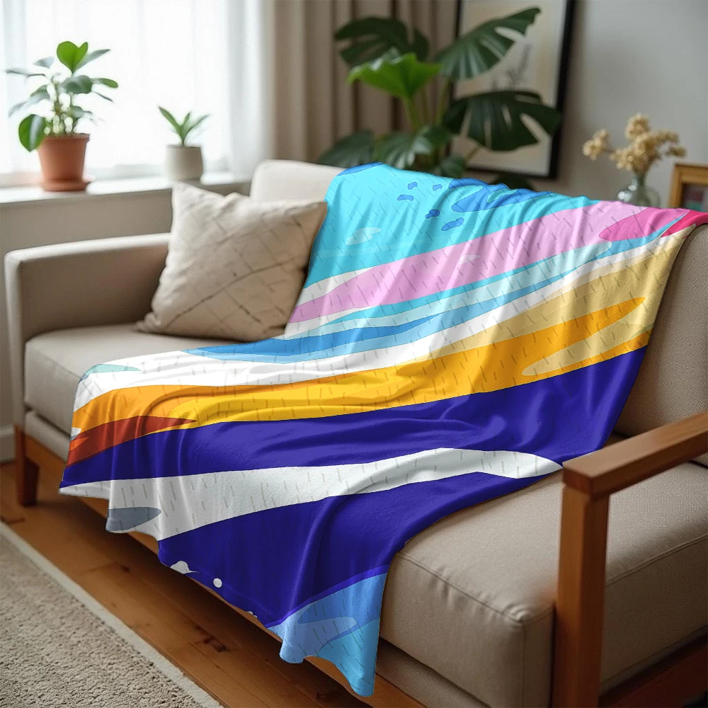 Color Splash Flow Lightweight Microfiber Soft Christmas Fleece Blanket Warm Cozy Throw for Bed Sofa Office Travel All Season