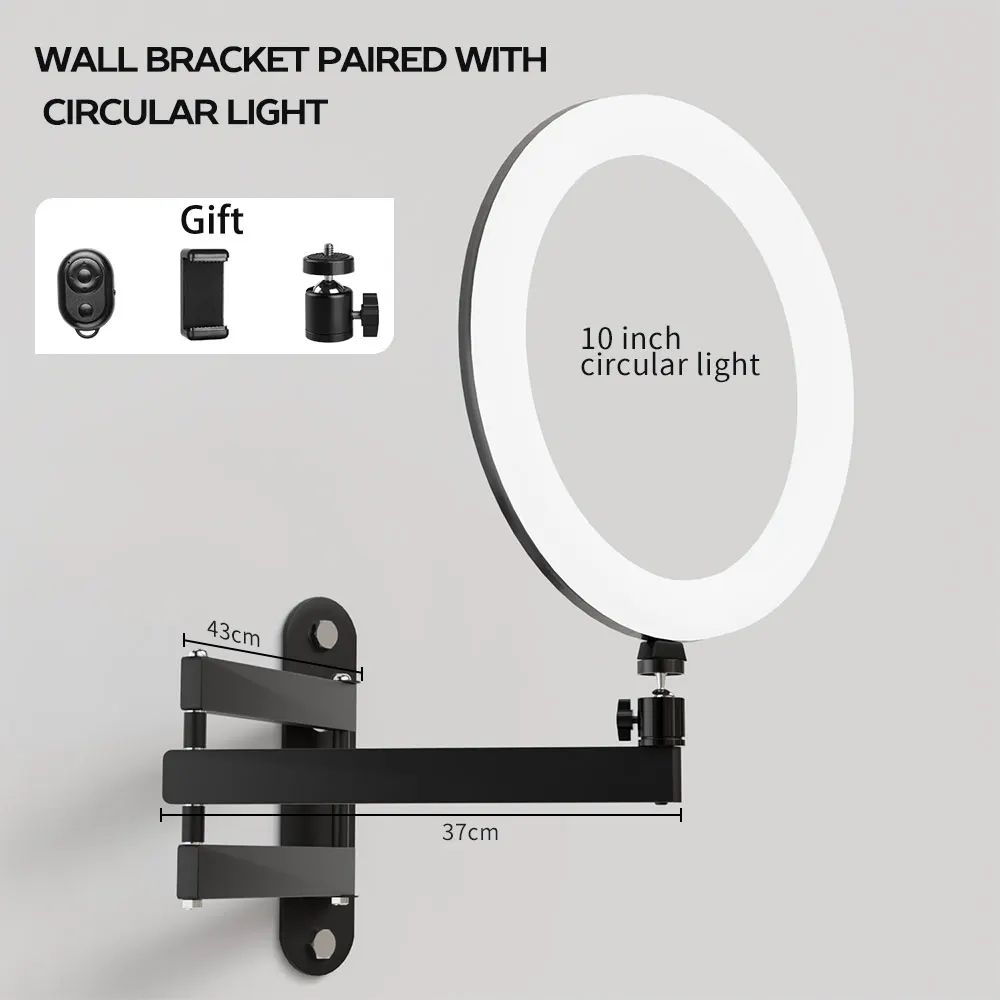 SH Wall Mount Boom Arm Projectors Photography Studio Video Strobe Lights 180-360° Adjustable Requires Perforation For Installat