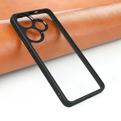 For Xiaomi Redmi Turbo 3 Case Black Edge Transparent PC Cover Xiaomi Redmi Turbo 3 Shockproof TPU Phone Back Cover Redmi Turbo 3