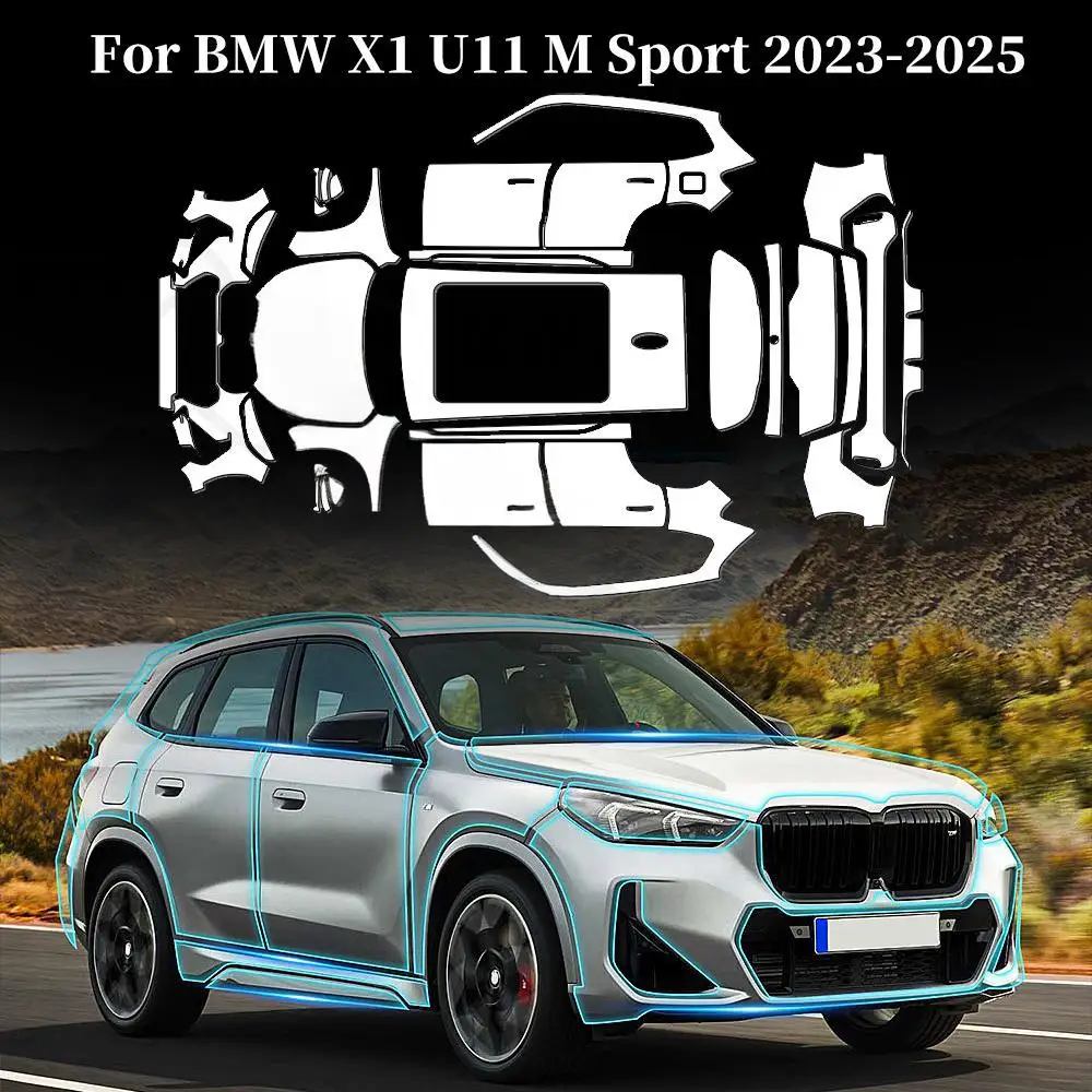 9Mil TPU Scratch-resistant Car Paint Protection Film For BMW X1 U11 M Sport 2023 2024 2025 Body Transparent Bra Per-cut PPF Kit