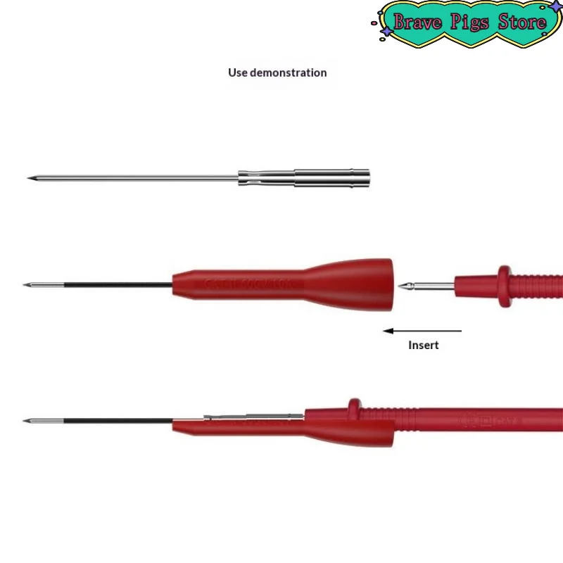 [HM]2mm Test Lead Extension Cover Non Destructive Multimeter Probe Testing Needle For Test Lead Stainless Steel Pin[HM]