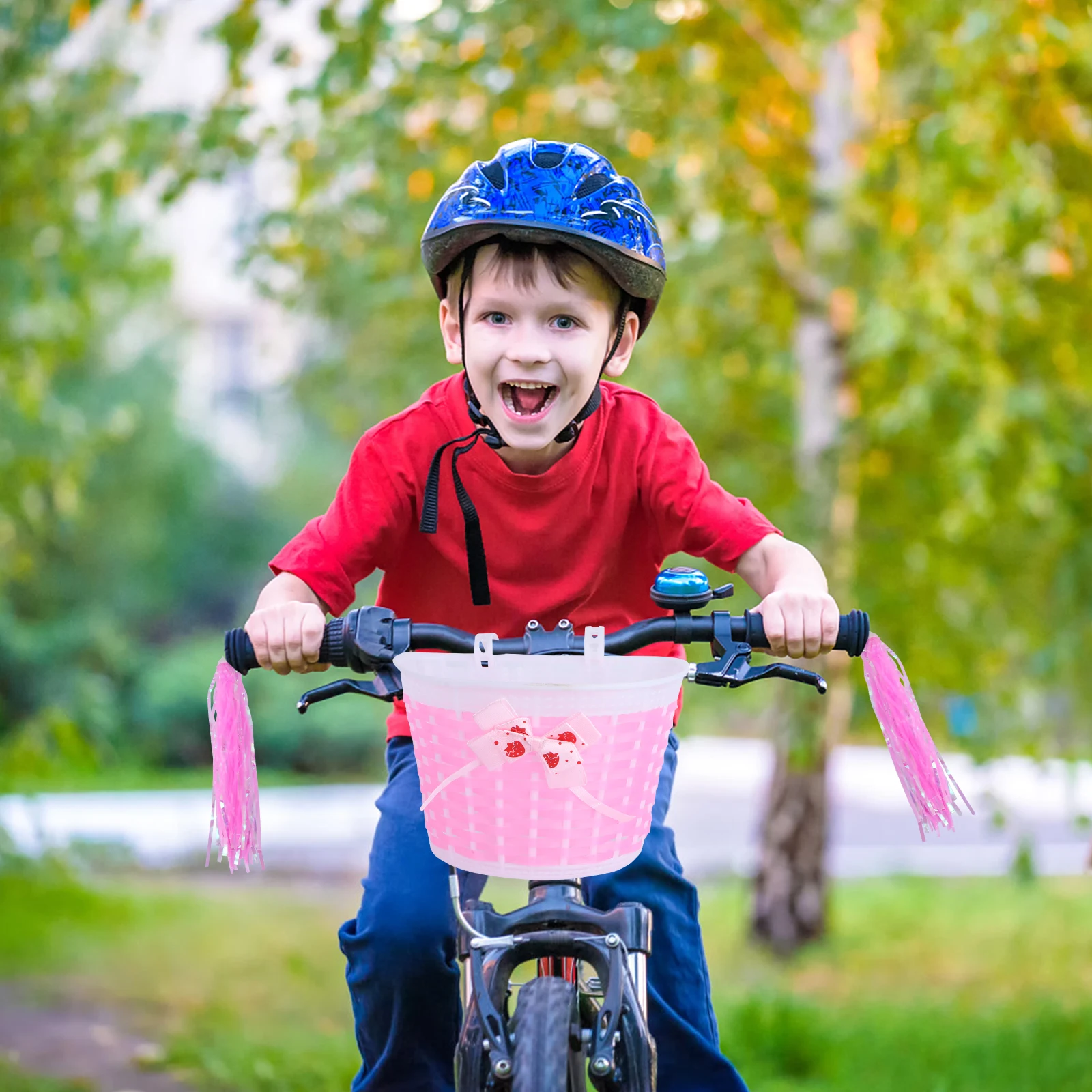 

2pcs Car Basket Streamers Bike Handlebar Decor Kids Cycling Ribbons Colorful Wind Dance Decoration Gift Bike Accessories