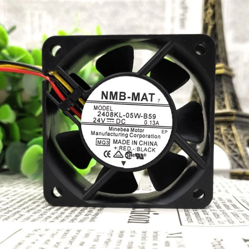 Fan 24V 0,13 A 6015 kipas pendingin 3 kawat 6cm 2408KL 05W B59