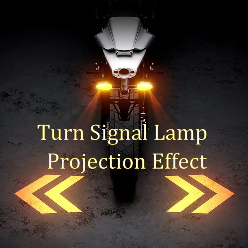 2-Piece universal Ground Lamp LED Projection Turn Signal Sequential Flow Flashing Running Light for Motorcycles