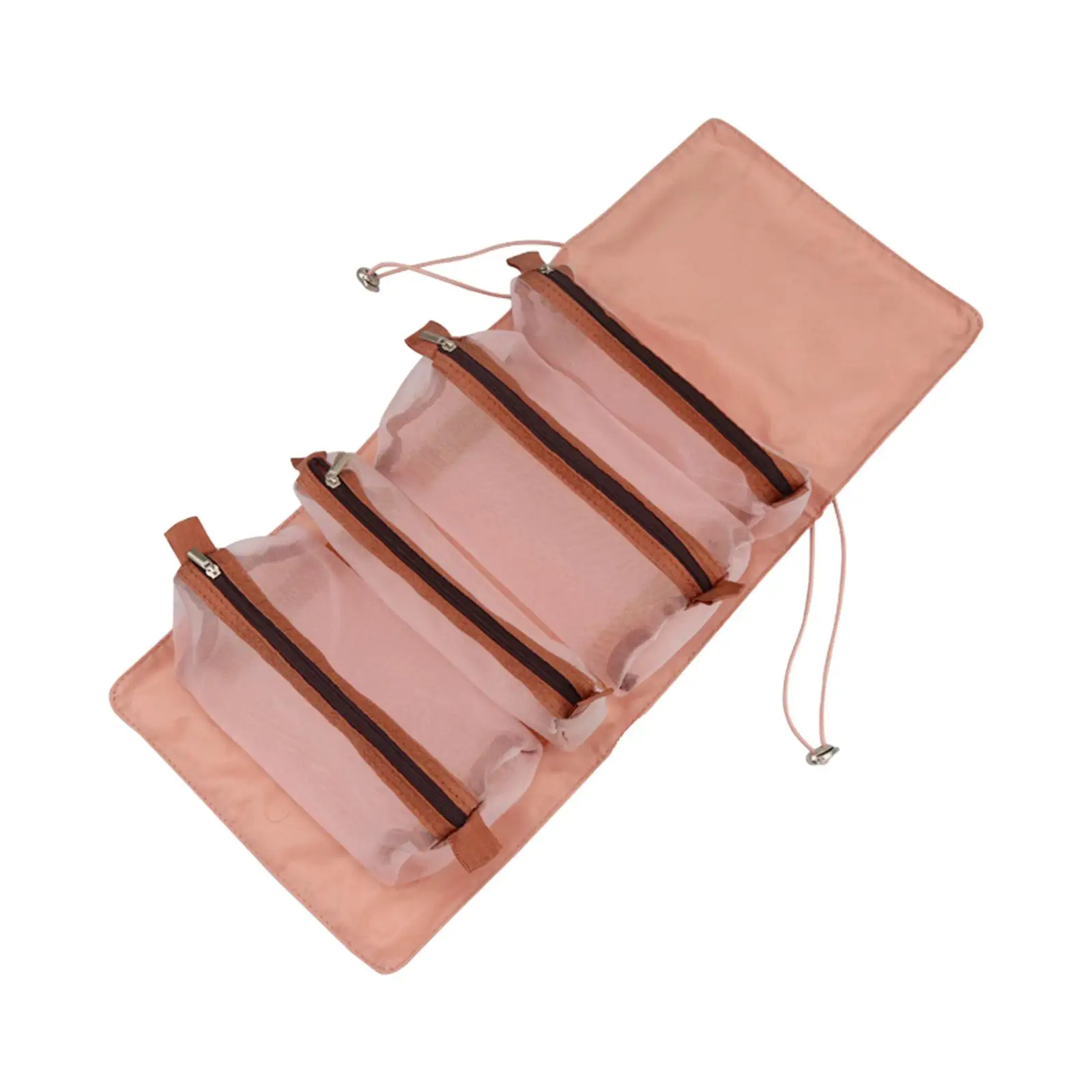 Zipper Cosmetic Bag Organizer Detachable Travel Toiletry Case Portable Mesh Pouch for Women Girls on the Go