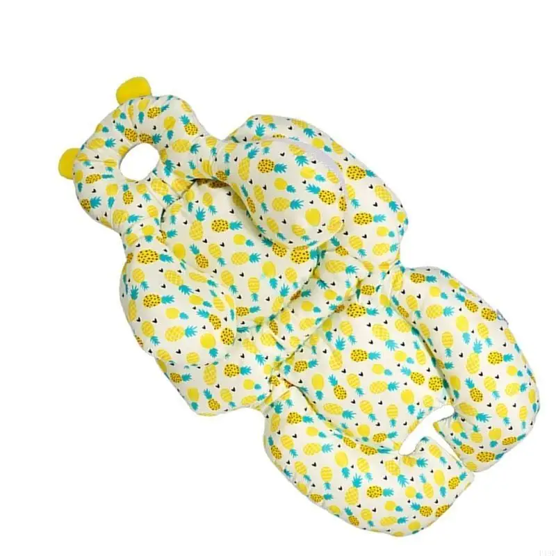 

F19F Autumn Winter Baby Pram Cushion with Neck Support Liner Soft CushionSeat Pad Breathable Infat Pram Carriage Pad