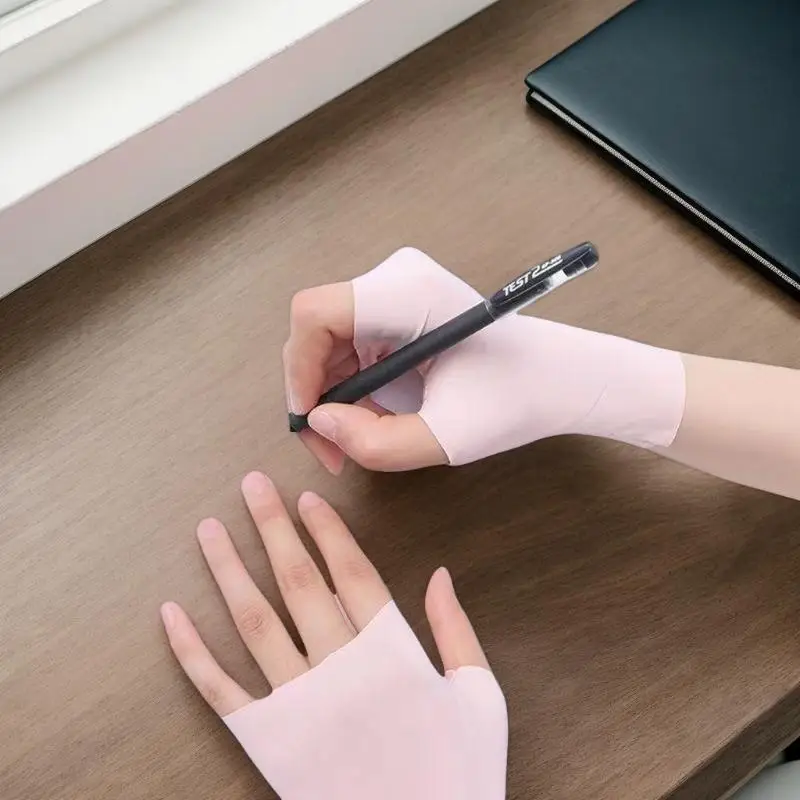 Guantes de protección Uv profesionales para decoración de uñas, lámpara de Gel para uñas, guantes de protección solar sin dedos, cuidado solar de manos, guantes finos y sedosos de seda helada