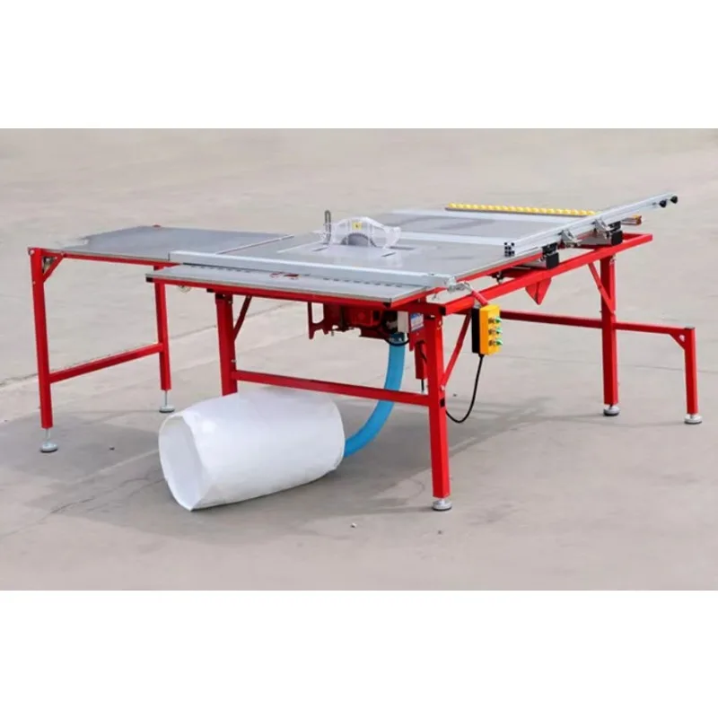 Woodworking table saw folding guide rail mechanical push pull dust free precision saw workbench