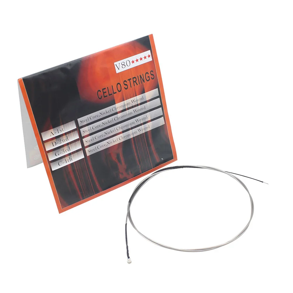 1 set di corde per violoncello di ricambio professionali per corde con nucleo in acciaio per giocatori di violoncello, suono chiaro e luminoso durevole