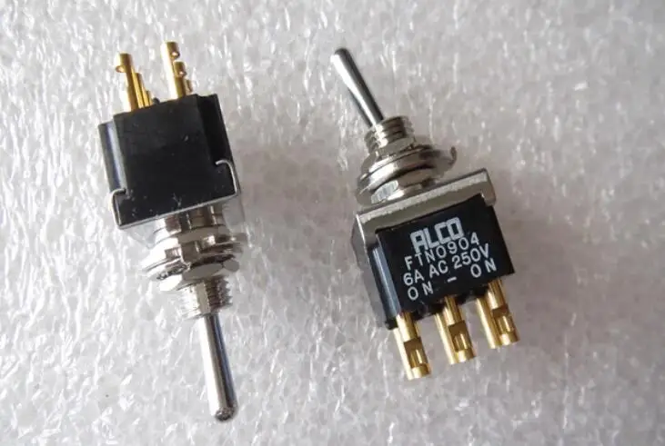 

FTN0904 японский кулисный переключатель ALCO, 6-контактный, 2-ступенчатый замок, кнопка питания с качающейся головкой, 6AC250V