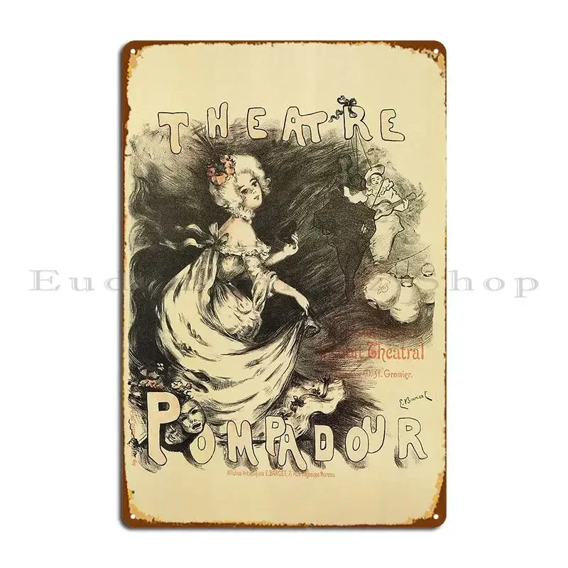 Vintage 1898 French Theatre Advertising Metal Sign Living Room Printed Cinema Party Wall Plaque Tin Sign Poster