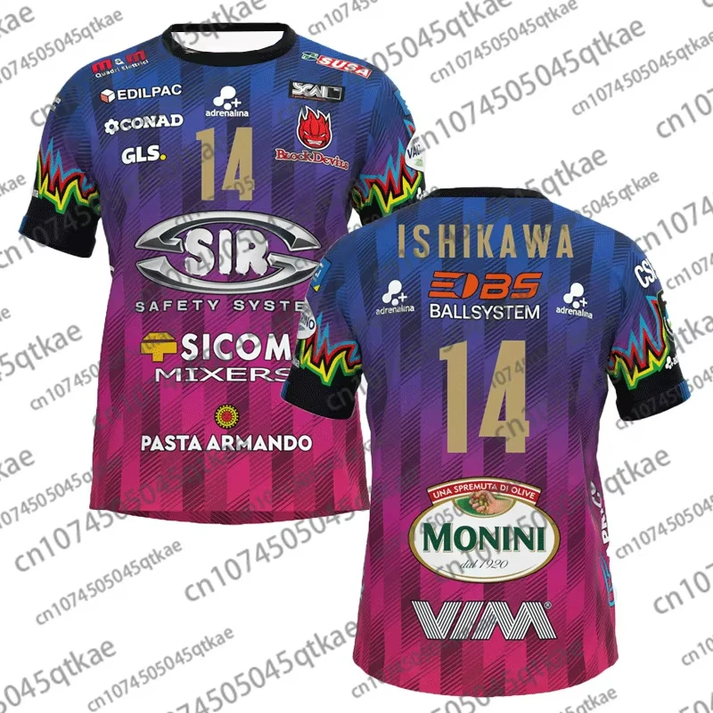 2026 Men Women No.14 Volleyball Jersey Sir Safety Perugia Tshirt Match Clothes Ishikawa Home Champions Sportswear Men's Clothing