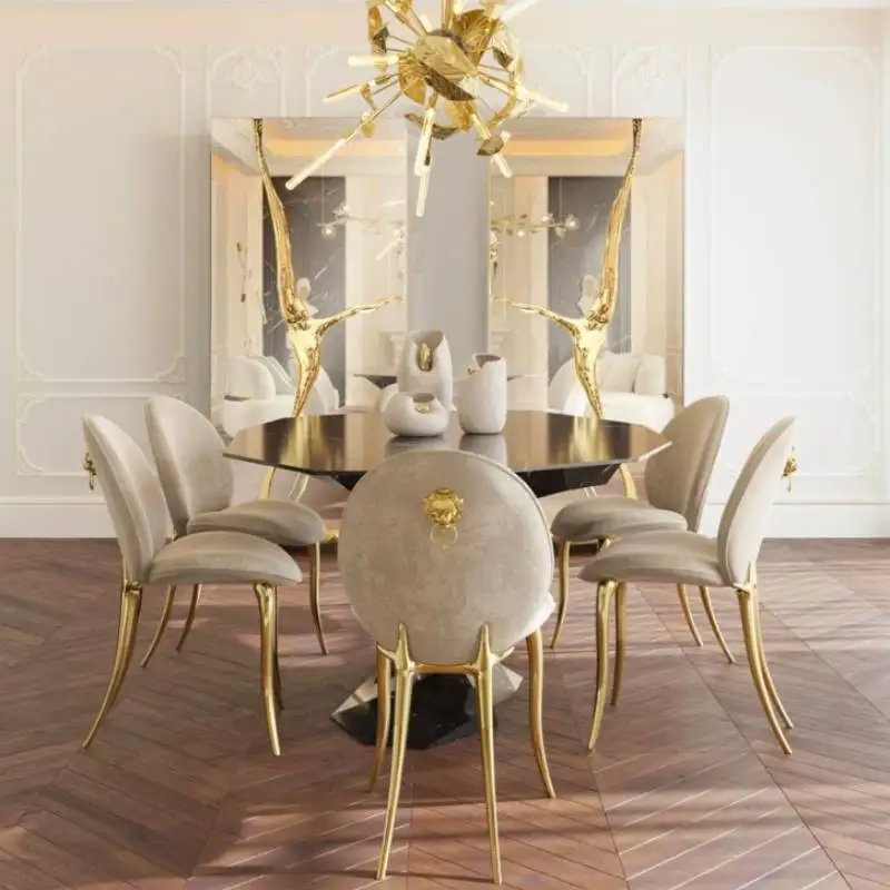 Restaurant-Esszimmerstühle mit beiger Rückenlehne, Metallbeine, faltbare Esszimmerstühle für Veranstaltungen, nordische, flexible Sillas Comedor-Möbel für Zuhause