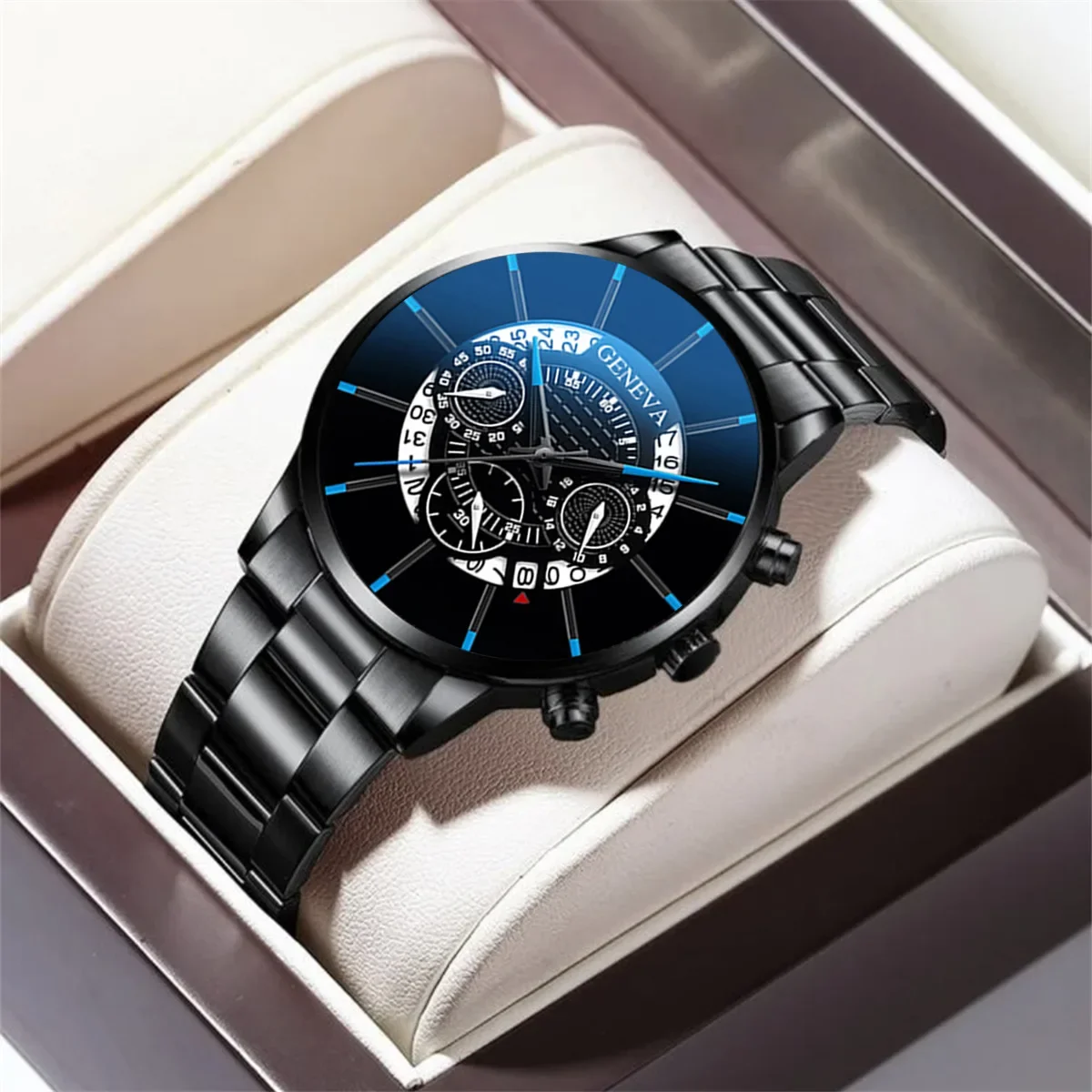 

New Fashion Mens Watches Luxury Silver Stainless Steel Quartz Wrist Watch Man Business Watch for Men Calendar Clock Reloj Hombre