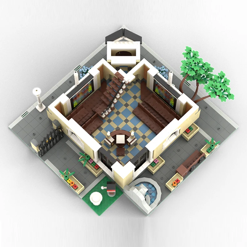 Briques de construction MOC modèle Street View, église architecturale ancienne, technologie modulaire, cadeaux de vacances, jouets à assembler pour enfants, costume