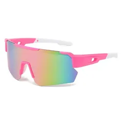 Pink Men'S And Women'S Outdoor Cycling Sunglasses Uv Windproof Dustproof Colorful Sunglasses Mountaineering Goggles