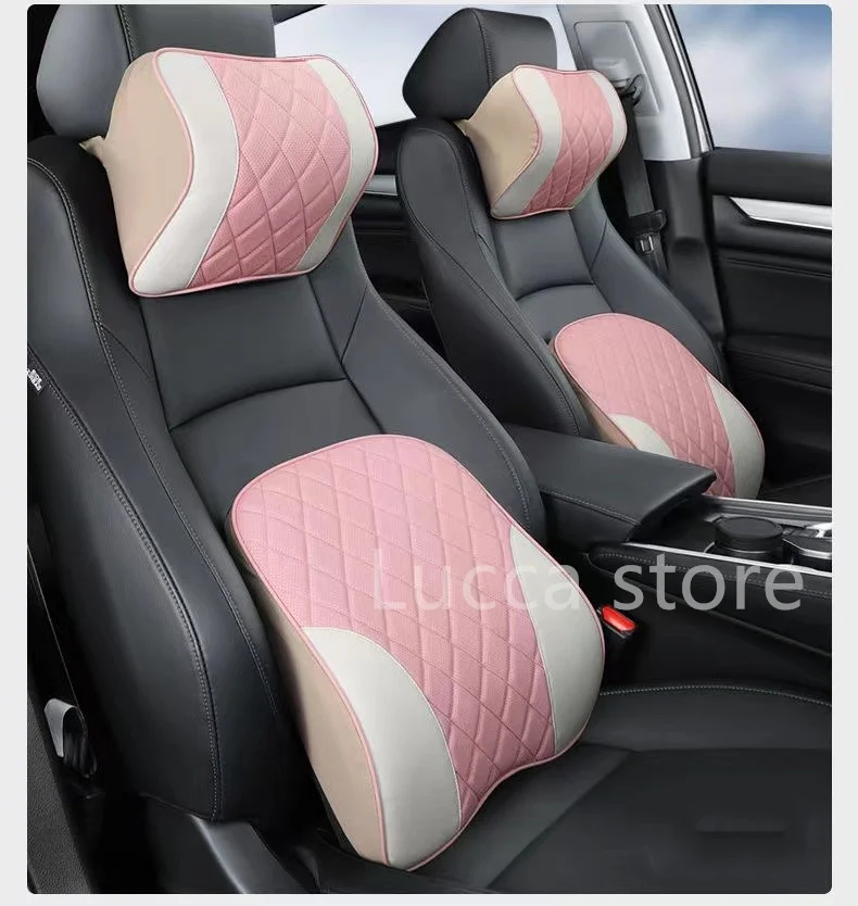 Dla BYD Atto 3 SONG PLUS/DM-i/EV Dolphin skórzany zagłówek z mikrofibry zagłówek siedziska poduszka na szyję poduszka na szyję zagłówek akcesoria