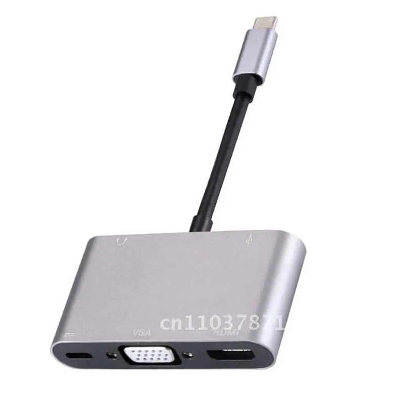 

Type-C 5-in-1 Notebook Expansion Dock with HDMI VGA Audio Converter PD USB Hub for Fast Data Transfer And Connectivity