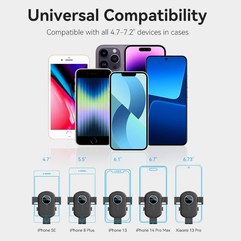 IPhone,Samsung, Xiaomi, Huawei用の自動車電話ホルダー,フロントガラスマウント,携帯電話ホルダー,クランプ