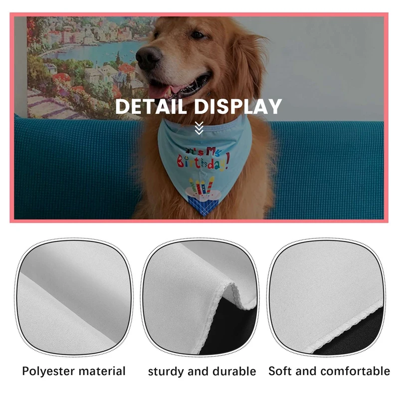 Sublimation Blank Pet Bandana Heat Transfer Washable DIY Triangle Dog Scarf Bibs Kerchief For Dogs Puppy Cats