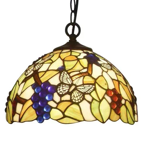 Grape and butterfly design  glass pendant light  Free shipping