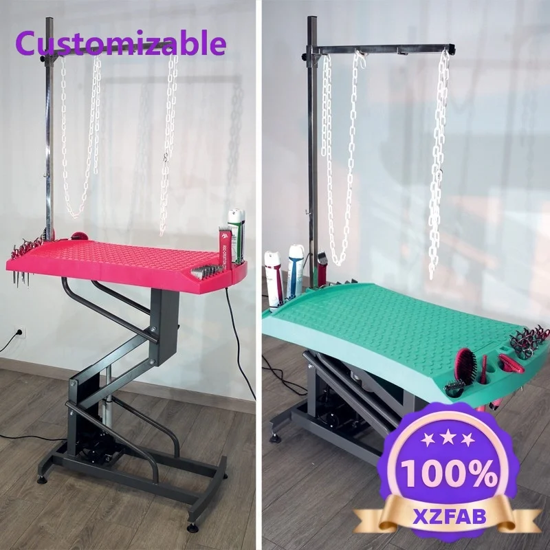 Factory Direct 2026 ！@Adjustable Electric Lift Pet Grooming Table Foldable Dog Grooming Table with Plastic Arm and Clamps