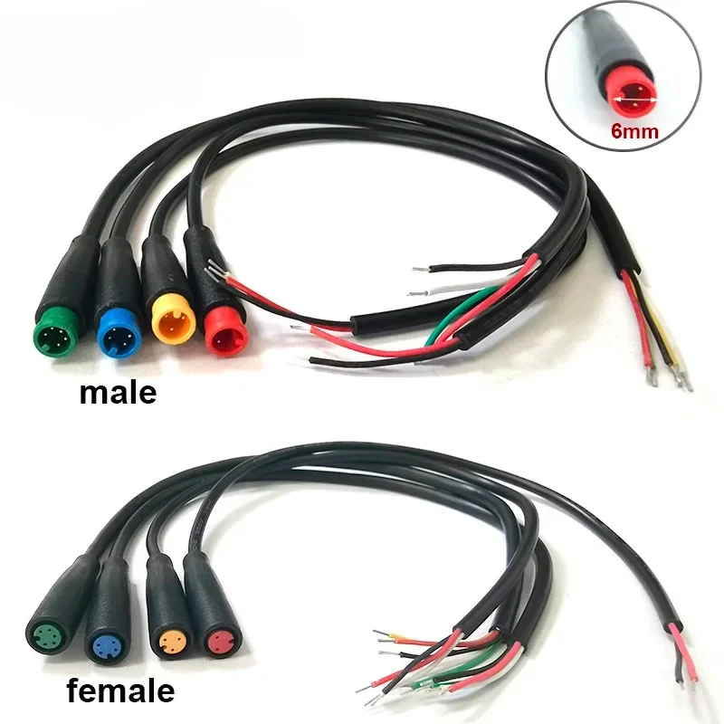 M6  2/3/4/5 Pin core 6mm male female Julet Electric ebike Butt Plug Connector Cable Signal Sensor waterproof Scooter wire